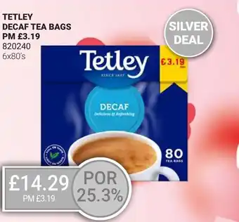 Bestway TETLEY Decaf tea bags offer