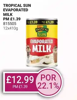 Bestway TROPICAL SUN Evaporated milk offer