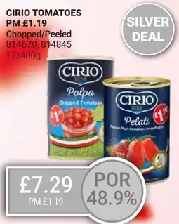 Bestway CIRIO Tomatoes Chopped/Peeled offer