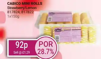 Bestway Cabico mini rolls Strawberry/Lemon offer