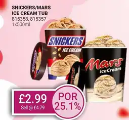 Bestway SNICKERS/MARS Ice cream tub offer