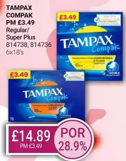 Bestway TAMPAX Compak Regular/ Super Plus offer