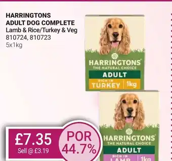 Bestway HARRINGTONS Adult dog complete lamb & rice/turkey & veg offer