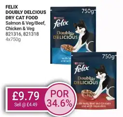 Bestway FELIX Doubly delcious dry cat food Salmon & Veg/Beef, felix Chicken & Veg offer