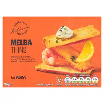 Asda ASDA Melba Thins 100g offer