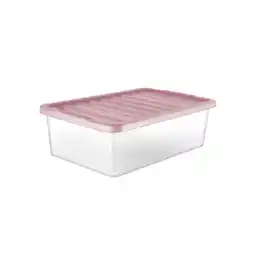 Asda George Home 32L Plastic Underbed Storage Box with Pink Lid offer