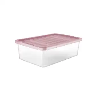 Asda George Home 32L Plastic Underbed Storage Box with Pink Lid offer