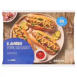 Asda ASDA 8 Jumbo Pork Sausages 800g offer