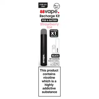 Asda 88Vape Black Strawberry Ice Recharge Kit 20mg/ml offer