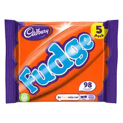 Iceland Cadbury Fudge Chocolate Bar 5 Pack Multipack 110g offer