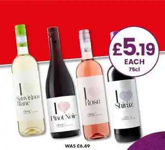 Bargain Booze Sauvignon Blanc ,Pinot Noir, Rose , Shiraz offer