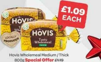 Spar Hovis Wholemeal Medium Thick offer