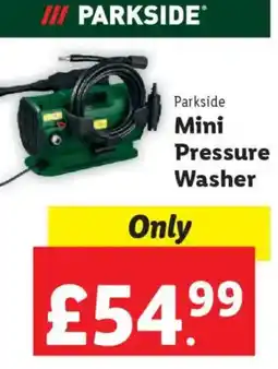 Lidl PARKSIDE Mini Pressure Washer offer