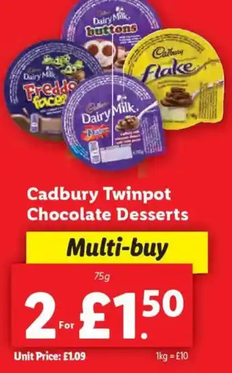 Lidl Cadbury Twinpot Chocolate Desserts offer