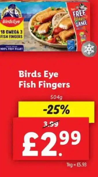 Lidl Birds Eye Fish Fingers offer