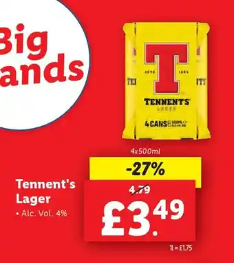 Lidl Tennent's Lager offer