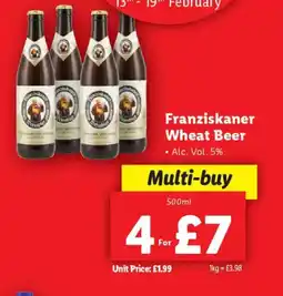 Lidl Franziskaner Wheat Beer offer