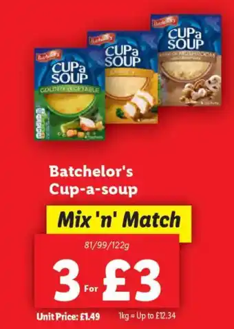 Lidl Batchelor's Cup-a-soup offer