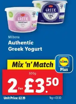 Lidl Milbona Authentic Greek Yogurt offer