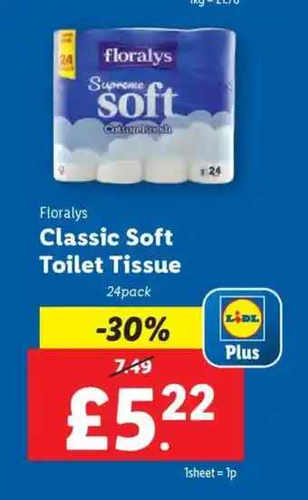 Lidl Floralys Classic Soft Toilet Tissue offer