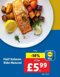 Lidl Half Salmon Side Natural offer