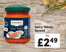 Lidl ITALIAMO Spicy 'Nduja Spread offer