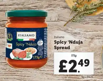 Lidl ITALIAMO Spicy 'Nduja Spread offer