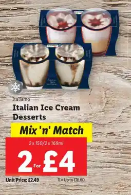 Lidl ITALIAMO Italian Ice Cream Desserts offer