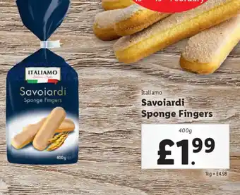 Lidl ITALIAMO Savoiardi Sponge Fingers offer