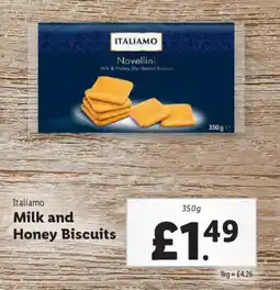 Lidl ITALIAMO Milk and Honey Biscuits offer