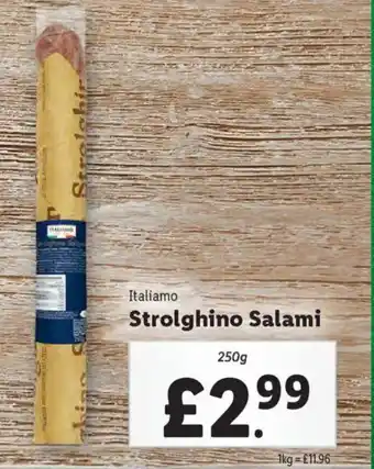 Lidl ITALIAMO Strolghino Salami offer