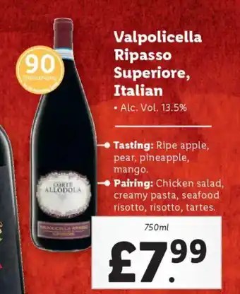 Lidl Valpolicella Ripasso Superiore, Italian offer