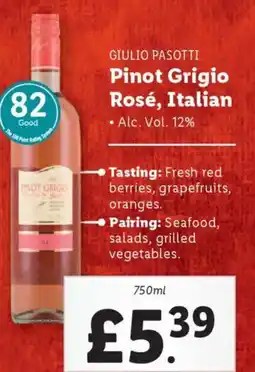 Lidl GIULIO PASOTTI Pinot Grigio Rosé, Italian offer