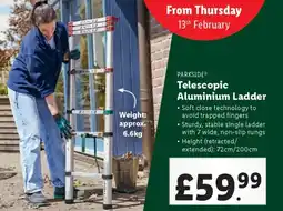 Lidl PARKSIDE Telescopic Aluminium Ladder offer