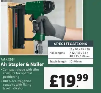 Lidl PARKSIDE Air Stapler & Nailer offer