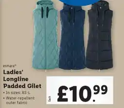 Lidl ESMARA Ladies' Longline Padded Gilet offer