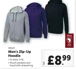 Lidl CRIVIT Men's Zip-Up Hoodie offer