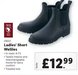 Lidl CRIVIT Ladies' Short Wellies offer