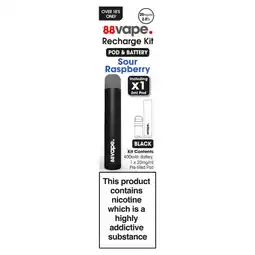 Asda 88Vape Black Sour Raspberry Recharge Kit 20mg/ml offer