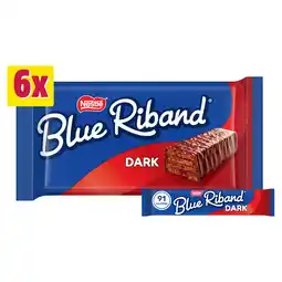 Iceland Blue Riband Dark Chocolate Wafer Biscuit Bar 6 Pack Multipack 105g offer