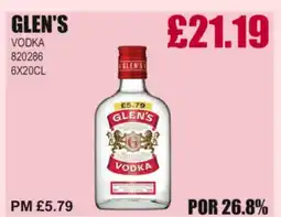 Bestway GLEN'S Vodka offer