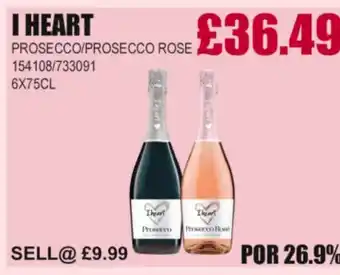 Bestway I HEART Prosecco/prosecco rose offer