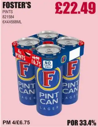 Bestway FOSTER'S Pints offer