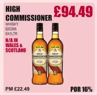 Bestway HIGH COMMISSIONER Whisky offer