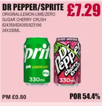 Bestway DR PEPPER/SPRITE Original/lemon-lime/zero sugar cherry crush offer