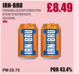 Bestway IRN-BRU Original/sugar free/xtra offer