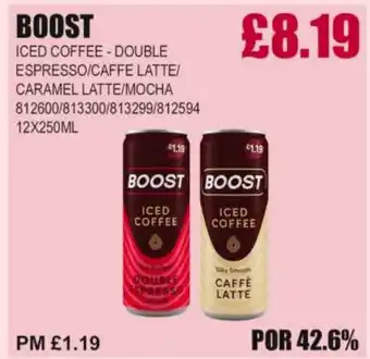 Bestway BOOST Iced coffee - double espresso/caffe latte/ caramel latte/mocha offer