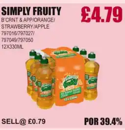 Bestway SIMPLY FRUITY B'crnt & app/orange/ strawberry/apple offer