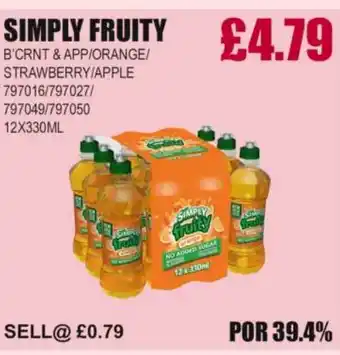 Bestway SIMPLY FRUITY B'crnt & app/orange/ strawberry/apple offer