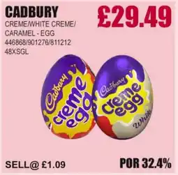 Bestway CADBURY Creme/white creme/ caramel-egg offer